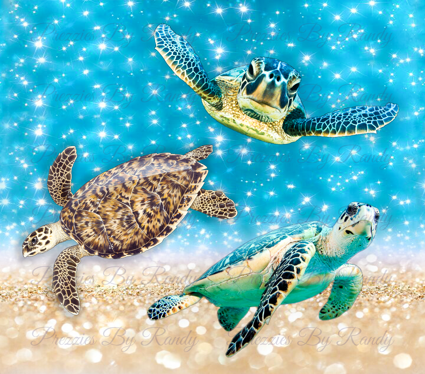 Sea Turtle Sparkle Tumbler