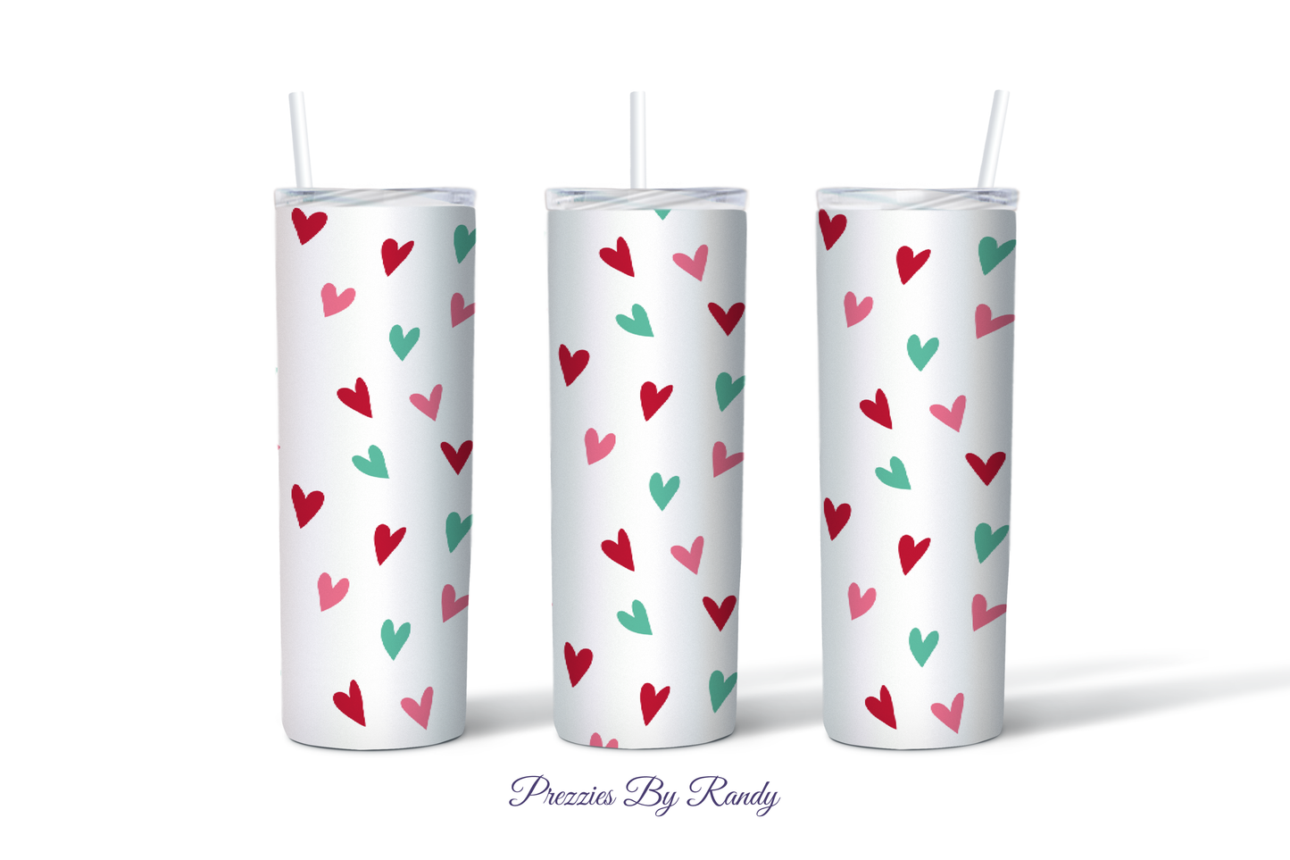 Colorful Valentine Hearts Tumbler