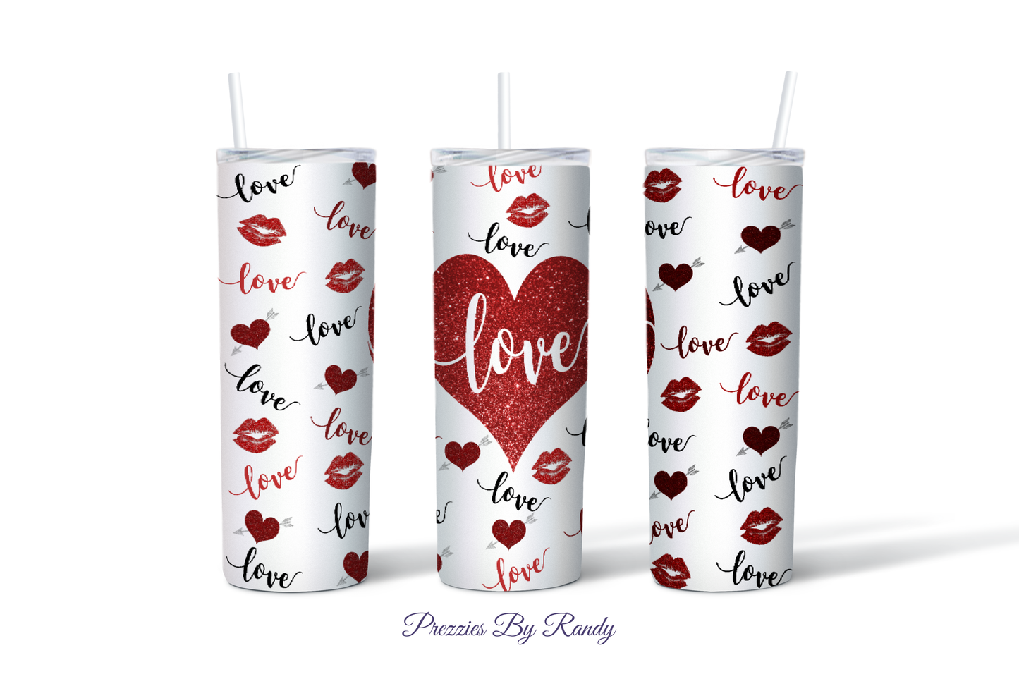 Valentine Love Heart Kisses Tumbler