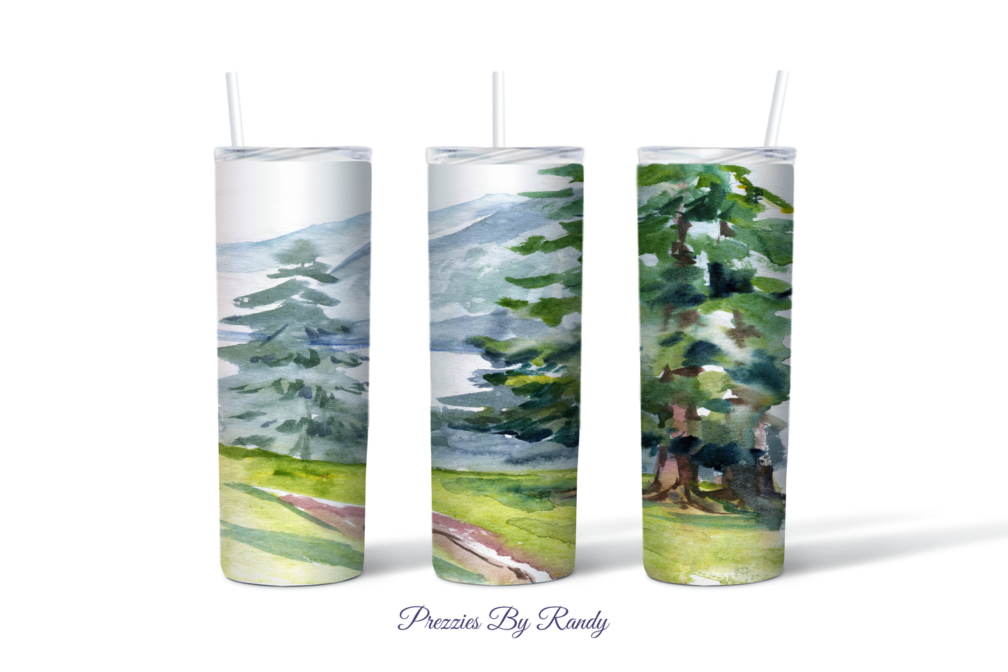Watercolor Pines Tumbler