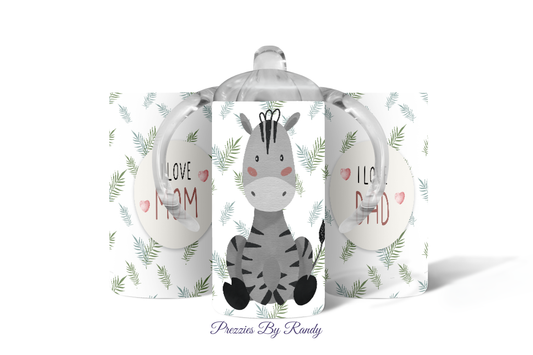 Watercolor Baby Zebra Sippy Cup Tumbler