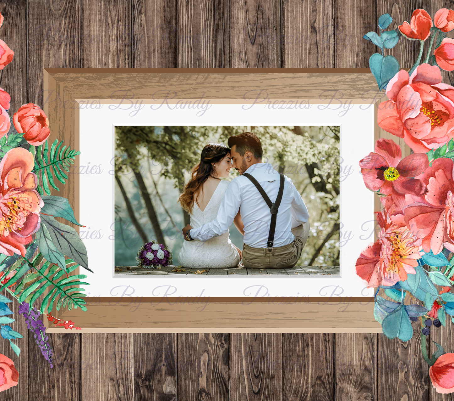 Floral Wood Photo Frame Tumbler