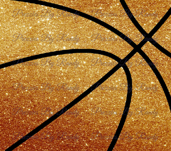 Basketball glitter tumbler watermark