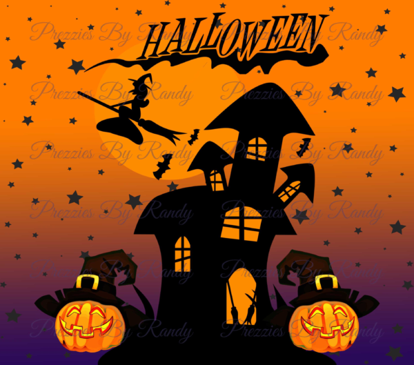 Haunted Halloween Witch Tumbler watermark