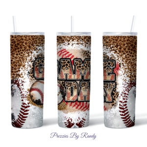 Game Day Leopard Baseball Tumbler