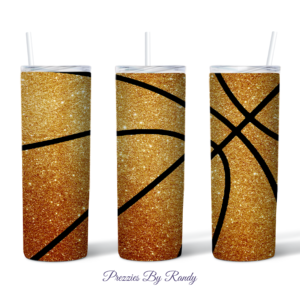 Basketball Glitter Tumbler