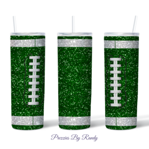 Football Glitter Green Tumbler