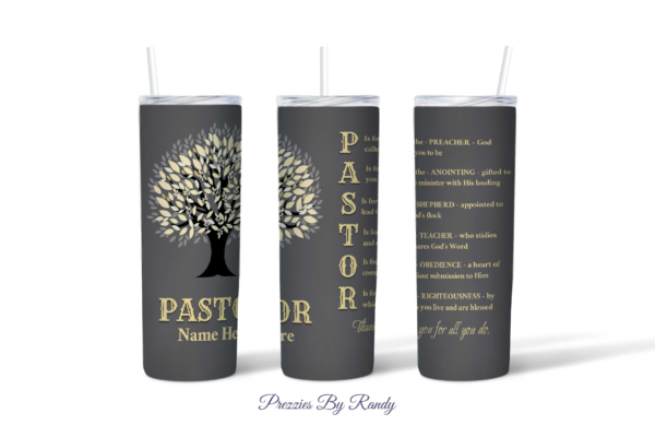 pastor tumbler name mockup