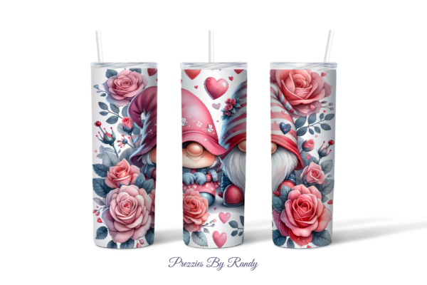 Pink-Red Gnome Valentines Tumbler