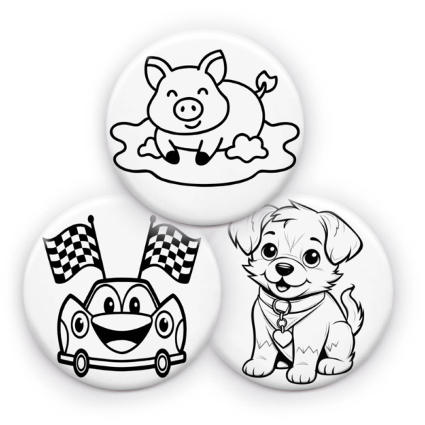 Kids 2.25" Round DIY Coloring Magnet Kit